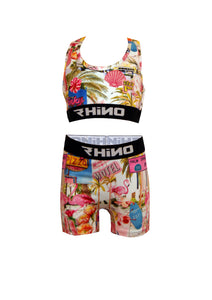 Palm Springs- Girls Active Boxer Skins and Crop Top set