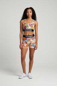 Palm Springs- Girls Active Boxer Skins and Crop Top set