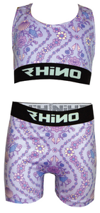 Shell Island Lilac- Girls Active Boxer Skins and Crop Top set