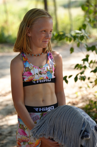 Palm Springs- Girls Active Boxer Skins and Crop Top set